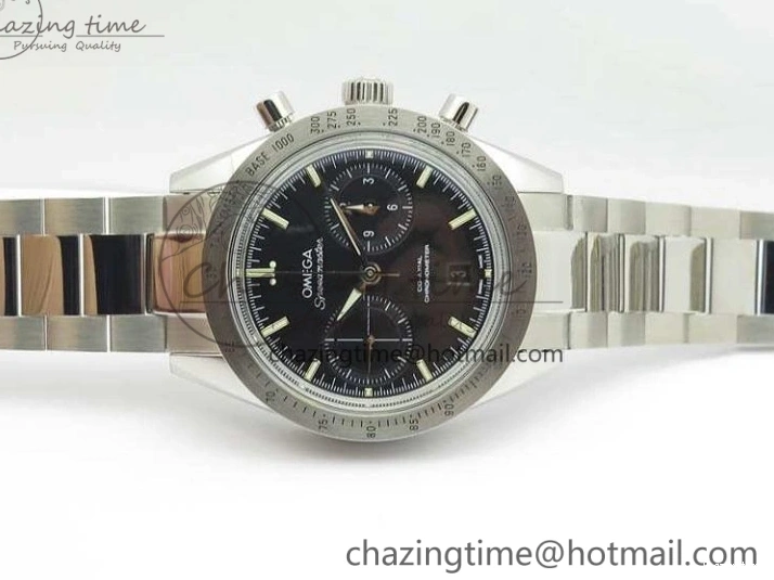 0213 Speedmaster ’57 Co-Axial OMF 1:1 Best Edition Black Dial White Markers On SS Bracelet A Durable 8146